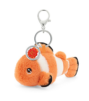 Оранжева плюшена риба клоун с клипс за раница снимка