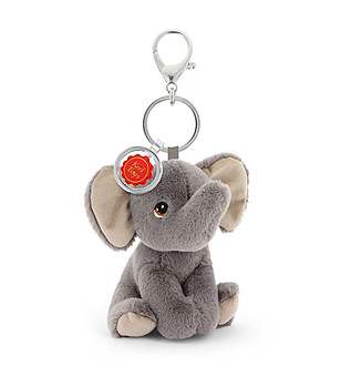 Сиво слонче плюшена играчка с клипс снимка