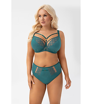 Зелен сутиен с меки чашки и банели KASJA снимка