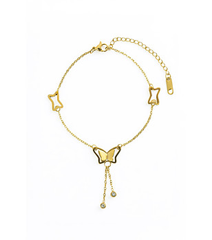 Златист дамски глезенник с пеперуда и звездички снимка