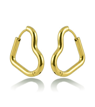 Златисти обеци тип хъги с неправилна форма снимка