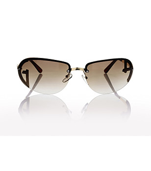 Слънчеви очила в златисто с кафяви градиентни стъкла снимка