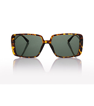 Слънчеви очила с тъмнозелени стъкла  в кафяв костенурков ефект снимка