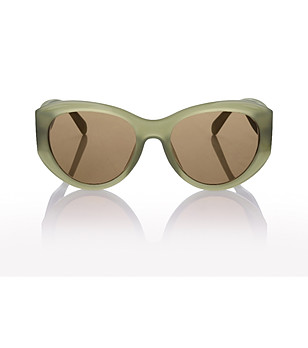 Слънчеви очила в светлозелено с кафяви стъкла снимка