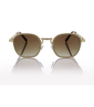 Слънчеви очила със златиста рамка и кафяв градиент  снимка