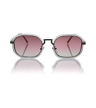 Слънчеви очила с прозрачна рамка и градиентни розови стъкла снимка