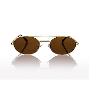 Слънчеви очила с кафяви стъкла в златисто снимка