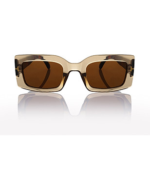 Кафяви слънчеви очилас правоъгълна рамка снимка