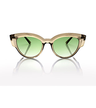 Слънчеви очила в светлокафяво с градиентни зелени стъкла снимка