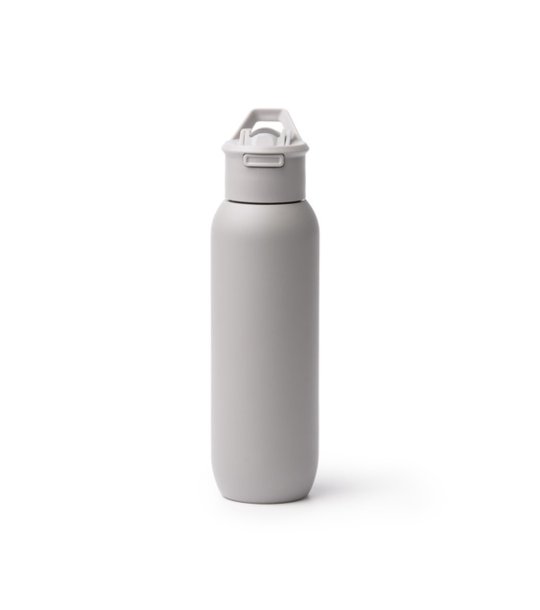 Сива термо бутилка със сламка BULGON 500 мл снимка