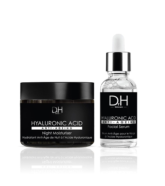 Комплект хиалуронова анти-ейджинг грижа за лице серум и нощен крем снимка