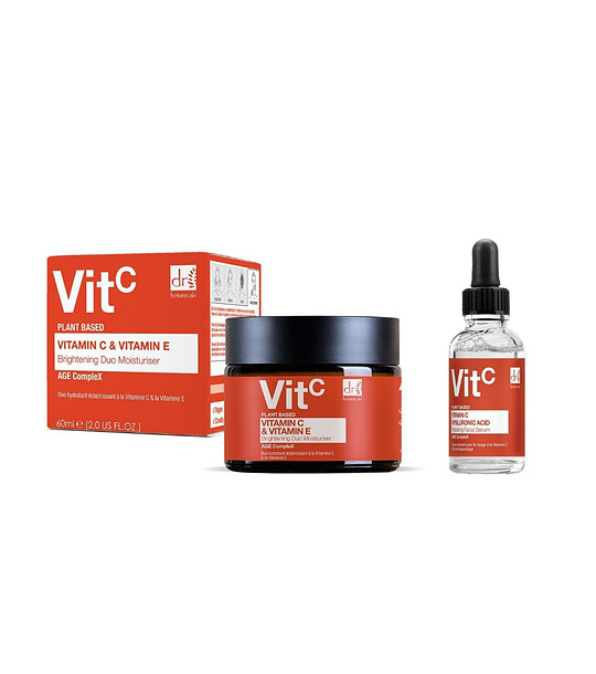Анти-ейдж комплект серум и хидратиращ крем за лице с витамин C снимка