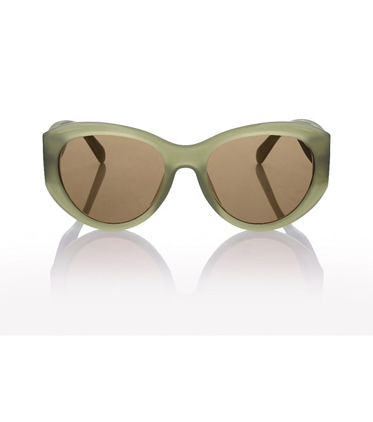 Слънчеви очила в светлозелено с кафяви стъкла снимка