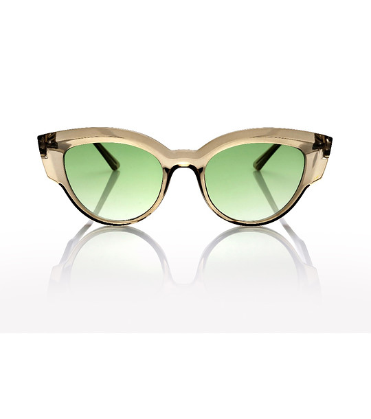 Слънчеви очила в светлокафяво с градиентни зелени стъкла снимка