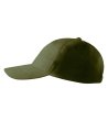 Маслиненозелена унисекс памучна шапка с извита козирка-2 снимка