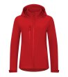 Червено дамско софтшел яке с качулка Lеona-1 снимка