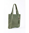 Зелена сламена плажна чанта за рамо-1 снимка