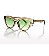 Слънчеви очила в светлокафяво с градиентни зелени стъкла-1 снимка