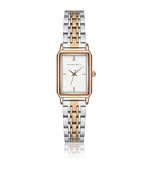 Дамски часовник в розово злато и сребристо  снимка