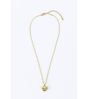 Златисто колие с мида от неръждаема стомана снимка