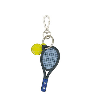 Кожен ключодържател в тъмнозелено с тенис ракета Racket снимка