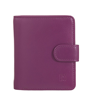 Лилав дамски портфейл с копче Arbe с RFID защита снимка