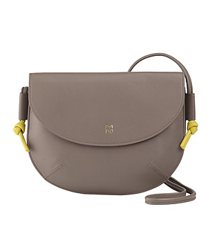 Дамска кожена чанта за рамо Raila в таупе  снимка