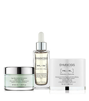 Комплект SKIN BEYOND AGEING почистващо олио, нощен крем и маска за лице снимка