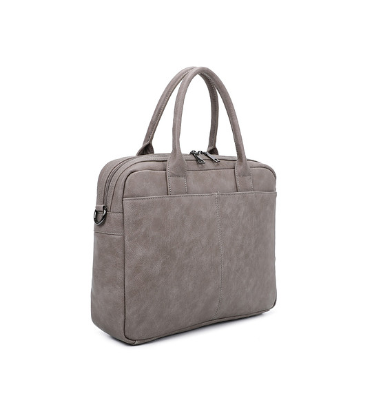 Сива чанта за лаптоп с дръжки снимка