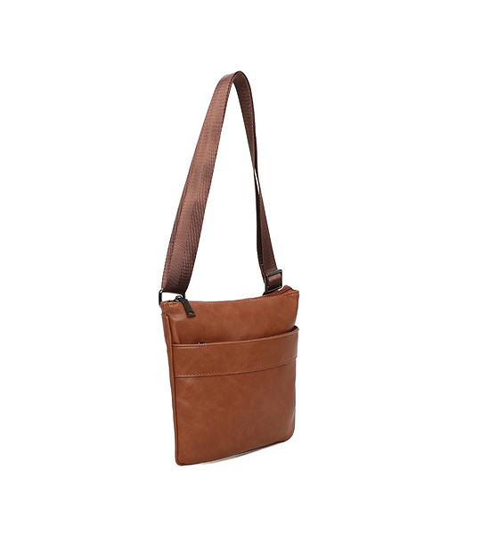 Светлокафява унисекс чанта през рамо снимка