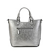 Дамска чанта в сребристо с цип-2 снимка