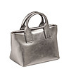 Дамска чанта от естествена кожа в сребристо Ibiza-1 снимка