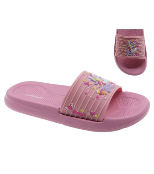 Детски розови чехли с еднорог Pink снимка
