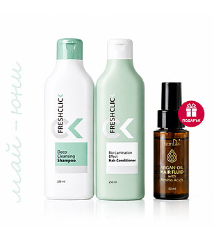 Комплект за коса FRESHCLICK с шампоан, балсам и флуид снимка