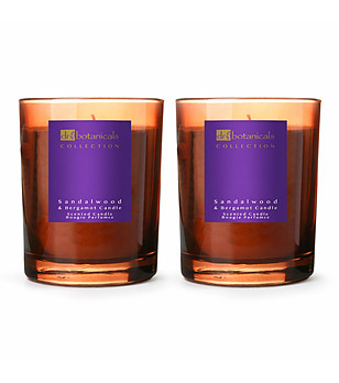 Кехлибарени ароматни свещи Sandalwood & Bergamot 2 x 200 g снимка
