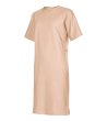 Бежова памучна рокля с връзка Lila-1 снимка