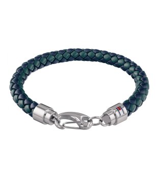 Мъжка зелена кожена гривна Tommy Hilfiger снимка