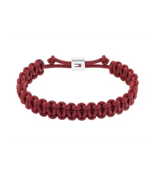 Мъжка червена текстилна гривна с плетен дизайн Tommy Hilfiger снимка