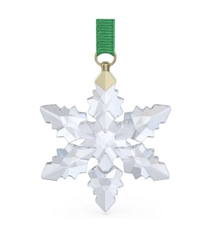 Прозрачна стъклена коледна висулка снежинка Swarovski снимка