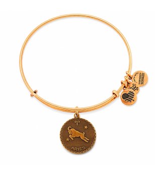 Дамска златиста гривна с талисман зодия Овен Alex And Ani снимка