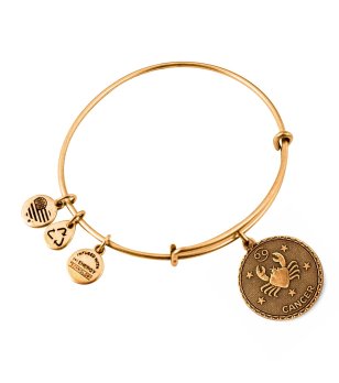 Дамска златиста гривна с медальон зодия Рак Alex And Ani снимка