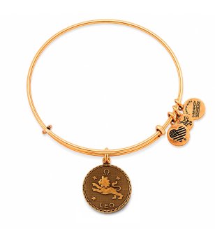 Златиста гривна с медальон зодия Лъв Alex And Ani снимка