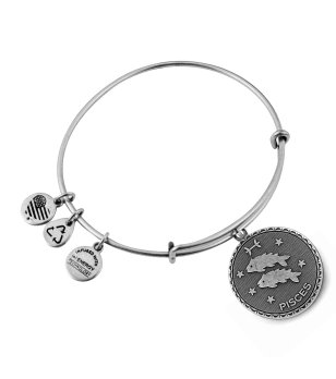 Сребриста гривна с талисман зодия Риби Alex And Ani снимка