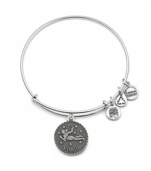Сребриста гривна с медальон зодия Дева Alex and Ani снимка