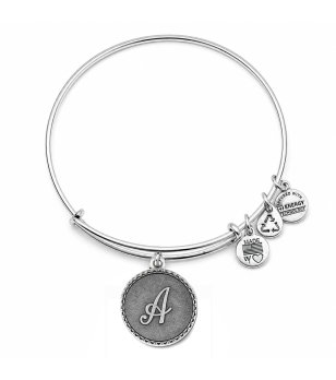 Дамска сребриста гривна с висулка буква A Alex And Ani снимка