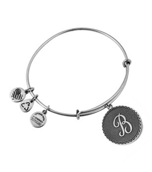 Сребриста метална гривна с буква B Alex And Ani снимка