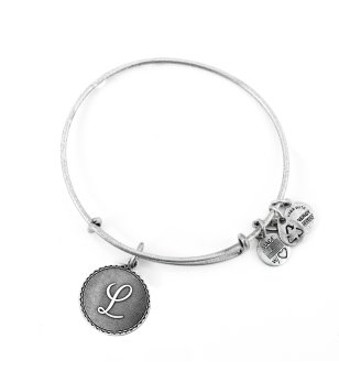 Дамска сребриста метална гривна с буква L Alex And Ani снимка