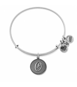 Сребриста гривна с буква O Alex And Ani снимка