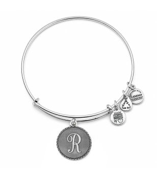 Сребриста метална гривна с буква R Alex And Ani снимка