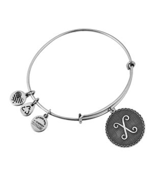 Сребриста гривна с висулка с буква X Alex And Ani снимка
